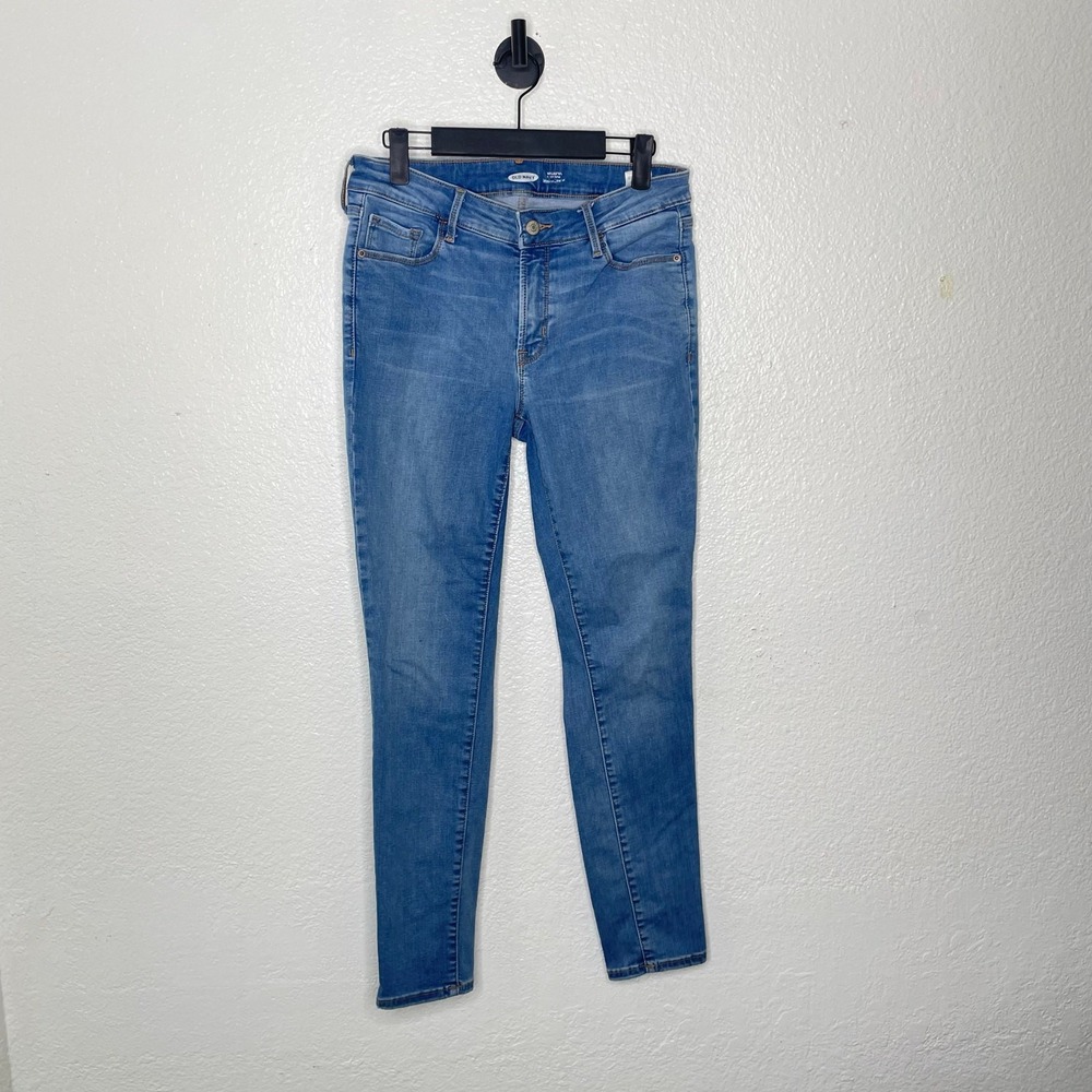 Old Navy Rockstar Super Skinny Jeans Medium Wash Mid Rise Denim Womens Size 8